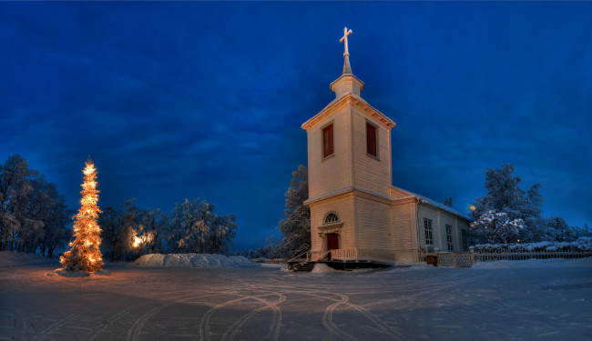 Обои картинки фото праздничные, новогодние, пейзажи, sweden, norrland, tornedalen, зима