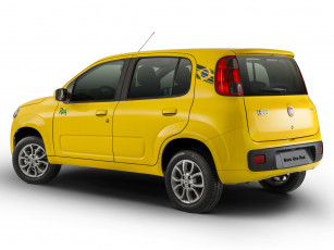 обоя автомобили, fiat, uno, rua, 2014г, желтый