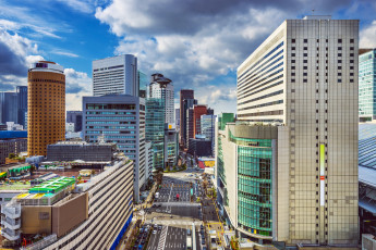 Картинка осака+Япония города -+здания +дома осака Япония дома дороги небоскребы