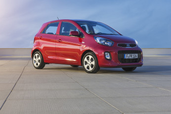 обоя автомобили, kia, ta, 2015г, красный, picanto, 5-door