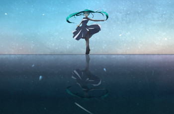 Картинка аниме vocaloid hatsune miku девочка