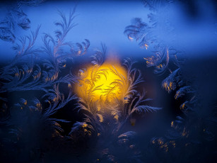 Картинка природа макро узоры свет стекло мороз изморозь