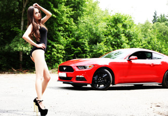 Картинка ford+girl+1 автомобили -авто+с+девушками ford красный girls li+moon