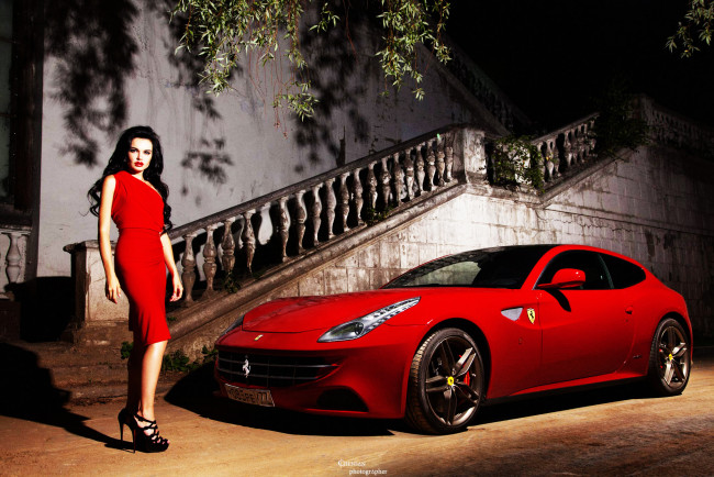 Обои картинки фото ferrari girl 3, автомобили, -авто с девушками, ferrari, красный, girl