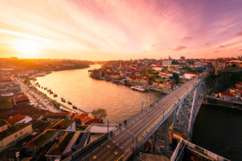 обоя  luis bridge | porto,  portugal, города, порту , португалия, река, простор, мост