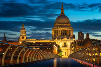 Картинка millennium+bridge +london города лондон+ великобритания простор