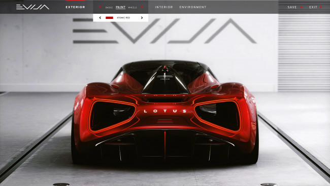 Обои картинки фото 2020 lotus evija digital configurator, автомобили, lotus, гиперкар, 2020, evija, digital, configurator, красный, вид, сзади