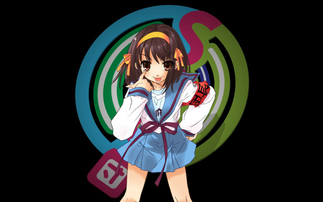 Обои картинки фото аниме, the, melancholy, of, haruhi, suzumiya