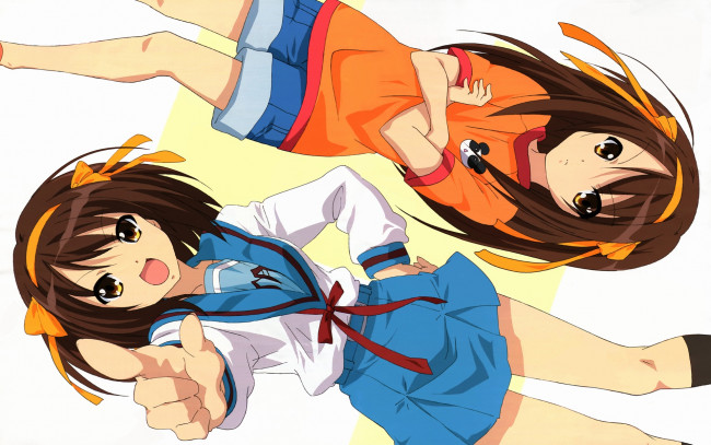 Обои картинки фото аниме, the, melancholy, of, haruhi, suzumiya