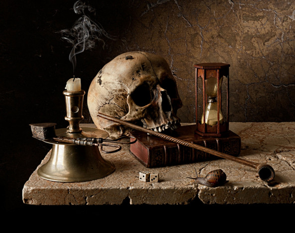 Обои картинки фото разное, кости, рентген, череп, свеча, улитка, трубка, песочные, часы, кубики