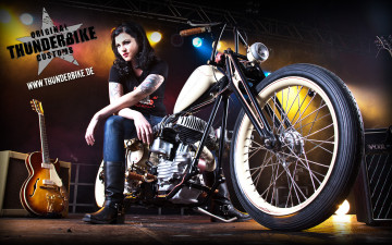 Картинка мотоциклы мото девушкой гитара сапоги