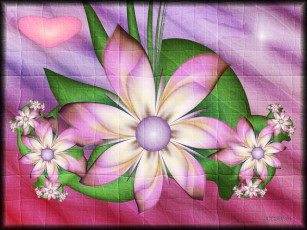 Картинка 3д+графика цветы+ flowers фон цвета узор