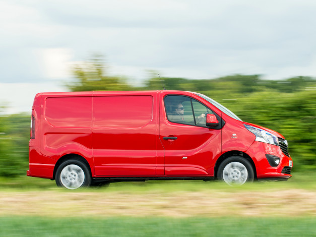 Обои картинки фото автомобили, vauxhall, vivaro, van, biturbo, 2014г, красный