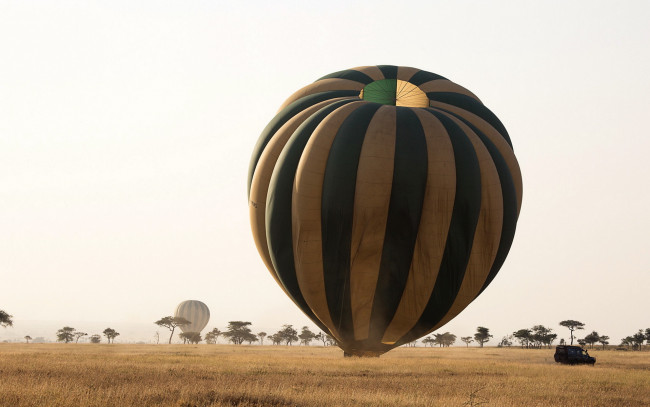 Обои картинки фото авиация, воздушные шары, поле, спорт, шар