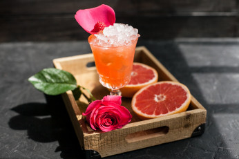 Картинка еда напитки +сок роза бокал грейфрут цитрус сок