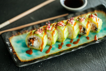 Картинка еда рыба +морепродукты +суши +роллы роллы палочки вкусно рис лосось