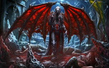 Картинка фэнтези вампиры смерть жертвы крылья вампир
