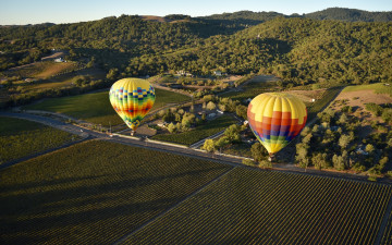 Картинка авиация воздушные+шары панорама воздушные шары полет