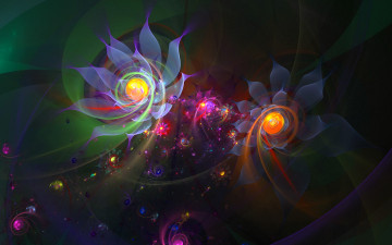 обоя 3д графика, цветы , flowers, цветы, цвета, спирали