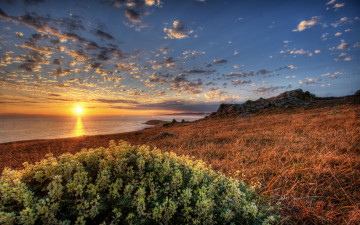 Картинка природа восходы закаты берег море закат