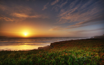 Картинка природа восходы закаты берег закат море