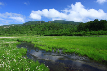Картинка природа реки озера лес ручей трава облака горы
