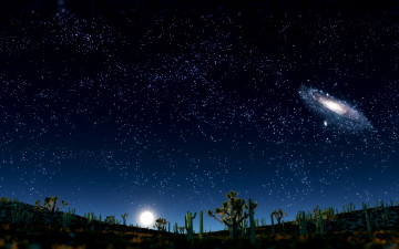 Картинка only imaginations 3д графика atmosphere mood атмосфера настроения галактика звезды путыня кактуусы