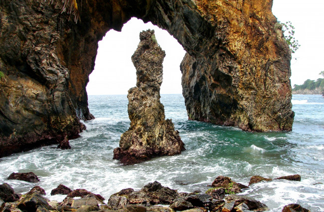 Обои картинки фото arch, rock, paria, bay, природа, побережье, море, скалы, камни, арка