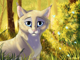 Картинка рисованное животные +коты фон взгляд кот