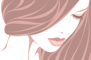 Картинка векторная+графика девушки+ girls волосы закрытые глаза ресницы девушка