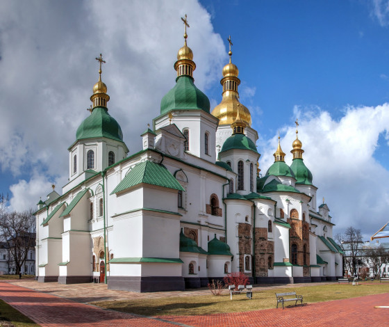 Обои картинки фото софійський собор, города, киев , украина, площадь, храм