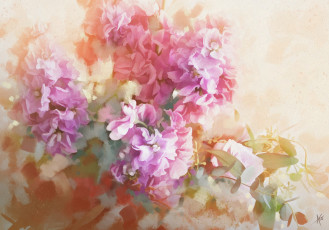 Картинка рисованное цветы картина
