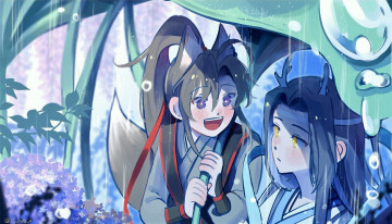 Картинка аниме mo+dao+zu+shi вэй усянь лань ванцзы лис дракон лист дождь
