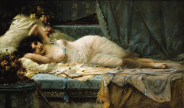 обоя рисованное, hans zatzka, женщина