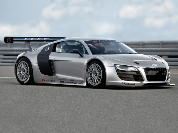 Обои картинки фото 2009, audi, r8, gt3, автомобили