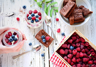 Картинка еда фрукты +ягоды пирог десерт черника малина ягоды