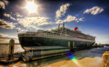 обоя queen mary 2, корабли, лайнеры, круизный, лайнер