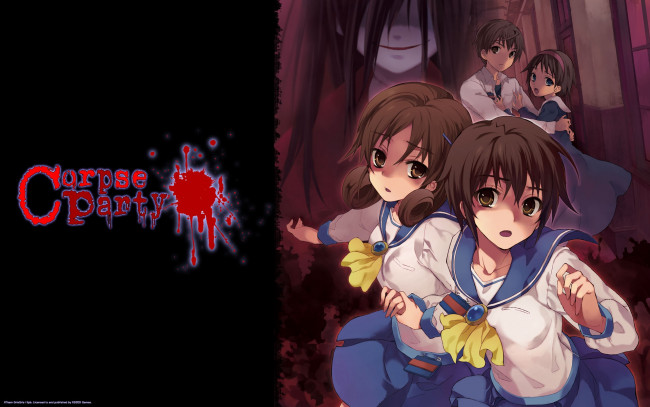 Обои картинки фото corpse party, аниме, фон, взгляд, девушки