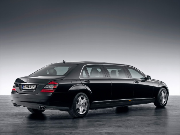 Обои картинки фото 2009, mercedes, benz, 600, pullman, guard, limousine, автомобили