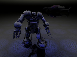 Картинка 3д графика modeling моделирование робот фон тёмный