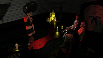 Картинка 3д графика fantasy фантазия девушки существа свечи