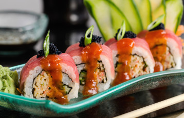 Картинка еда рыба +морепродукты +суши +роллы рис суши икра