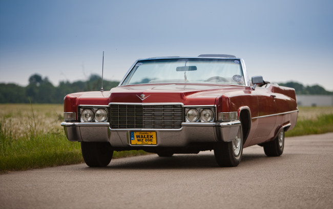 Обои картинки фото автомобили, cadillac, convertible, red, eldorado, caddy