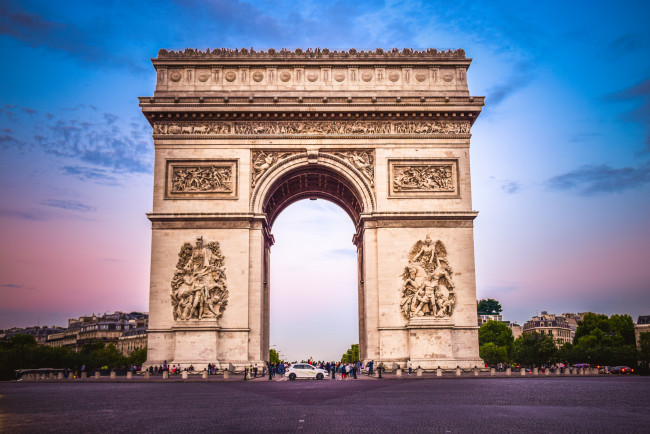 Обои картинки фото arc de triomphe, города, париж , франция, арка, триумфальная