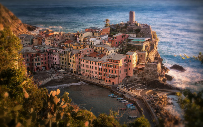 Обои картинки фото vernazza, города, - панорамы, побережье