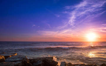 Картинка природа восходы закаты вечер пляж море