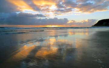 Картинка природа восходы закаты вечер пляж море