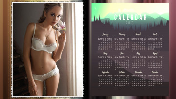 обоя календари, девушки, цветок, взгляд, женщина