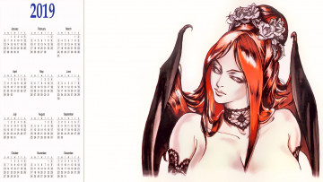 Картинка календари фэнтези лицо крылья женщина
