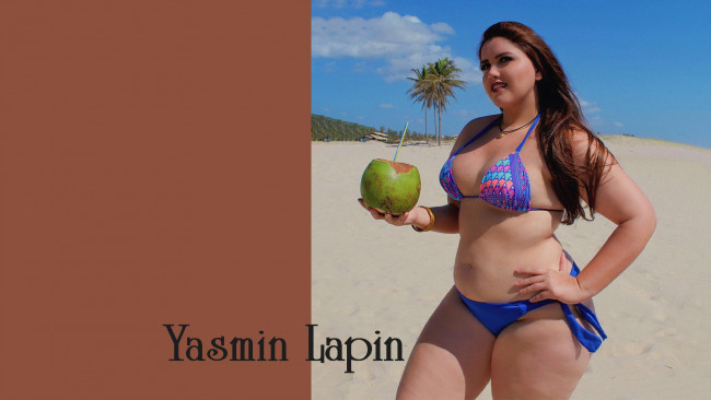 Обои картинки фото yasmin lapin, девушки, девушка, толстушка, big, beautiful, woman, yasmin, lapin, размера, плюс, модель, model, plus, size